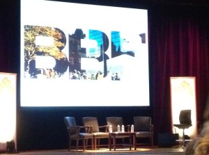 Opening night of the Boston Book Festival, awaiting panelists