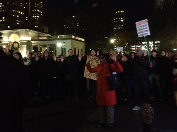 Protest at Union Square, early Wed evening