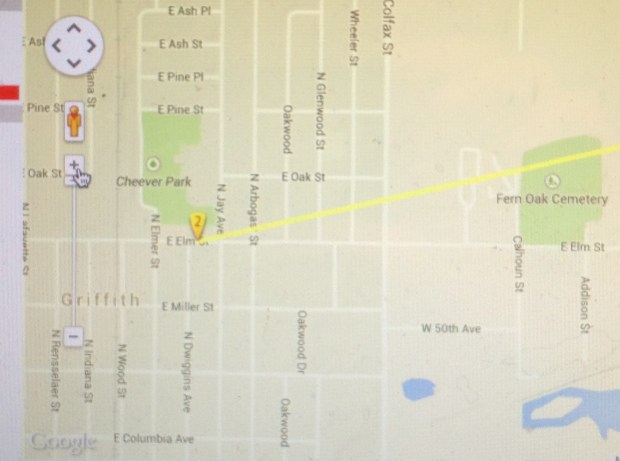 Path of the 1962 tornado. We lived on Oakwood St, near the origin.