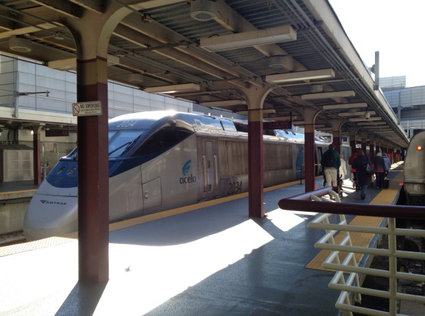 Awaiting the okay to board, South Station, Boston (Photo: DY)